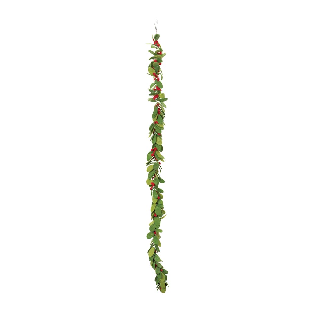 Fabric Mistletoe String Garland (Set of 2) - Green