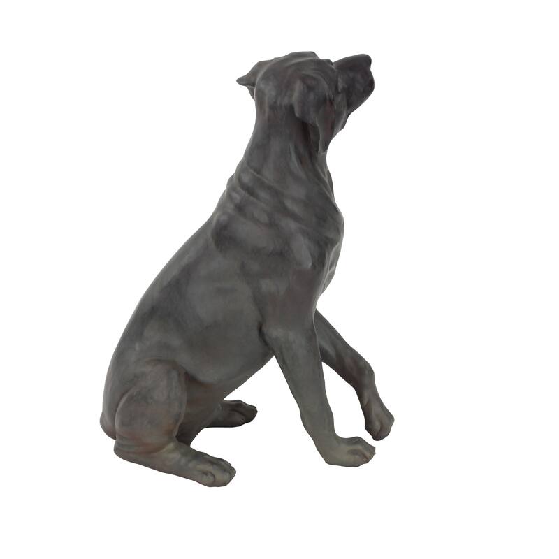 Brown Polystone Dog Decorative Sculpture