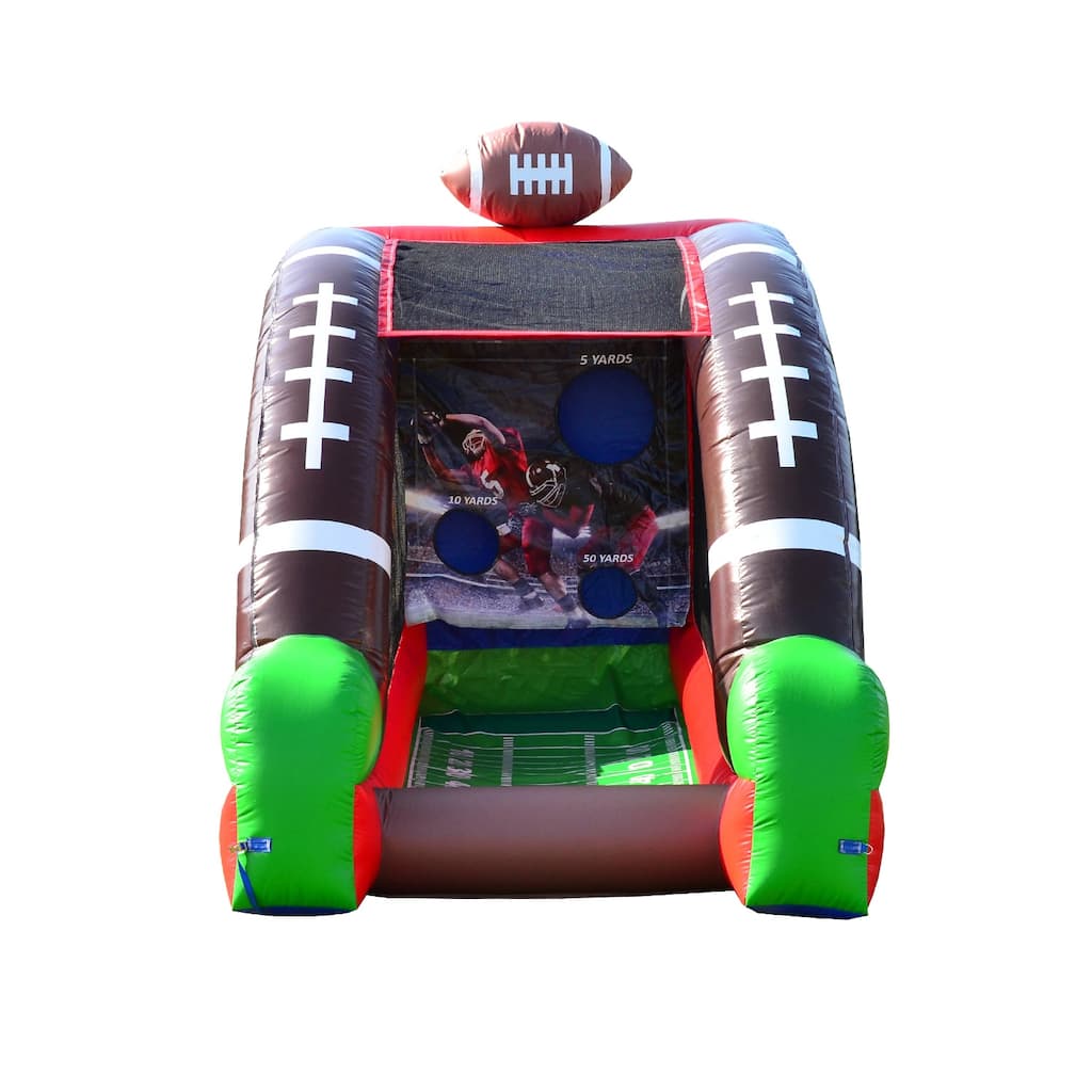 JumpOrange Inflatable Football Target Game with Blower & Foam Football, Commercial Grade, Outdoor Play, 15oz PVC Vinyl, 90 LBS
