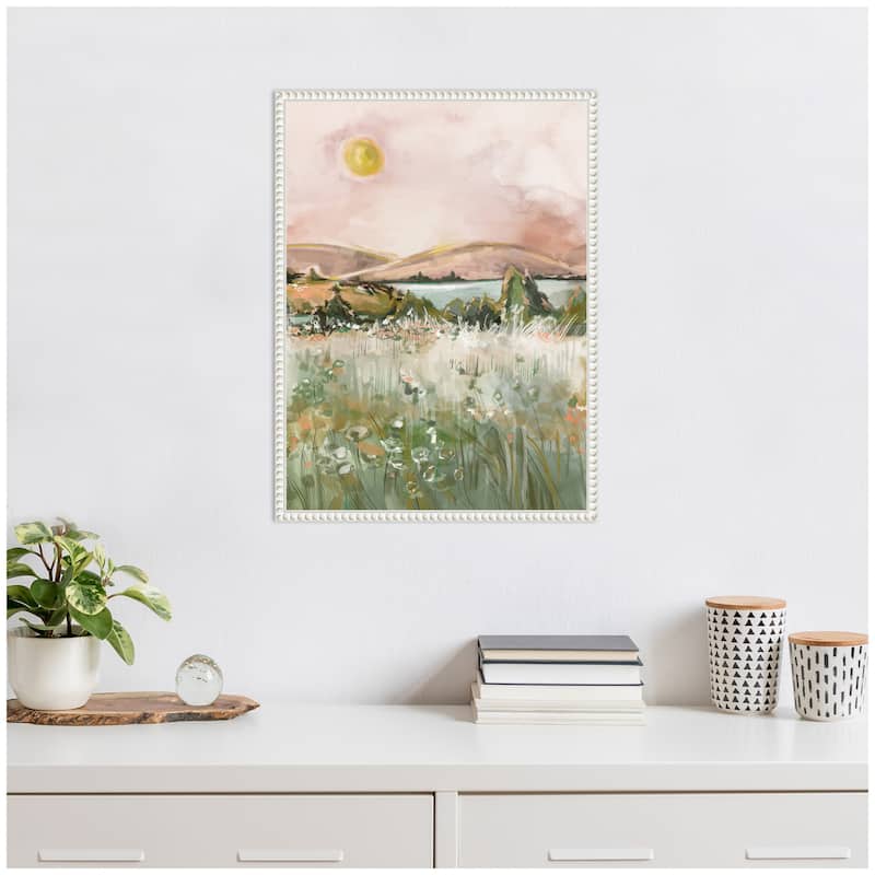 Kate and Laurel Sylvie Neutral Landscape 02 Framed Canvas by Annie Quigley