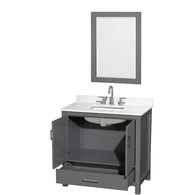 Wyndham Collection WCS141436S-QTZ-US3M24 Sheffield 36" Free Standing