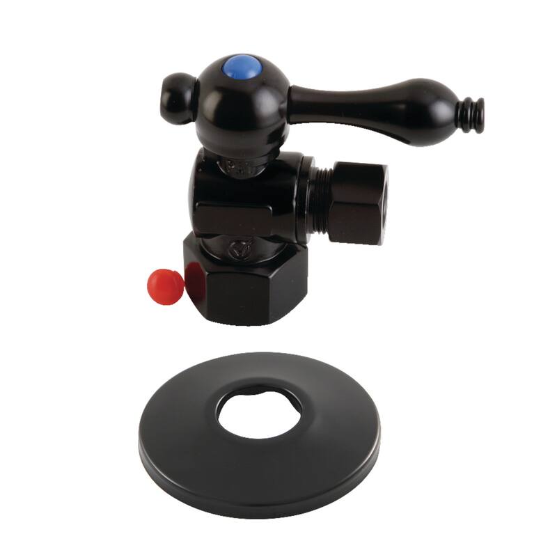 Kingston Brass Vintage 1/2" FIP x 3/8" OD Comp Quarter-Turn Angle Stop Valve with Flange