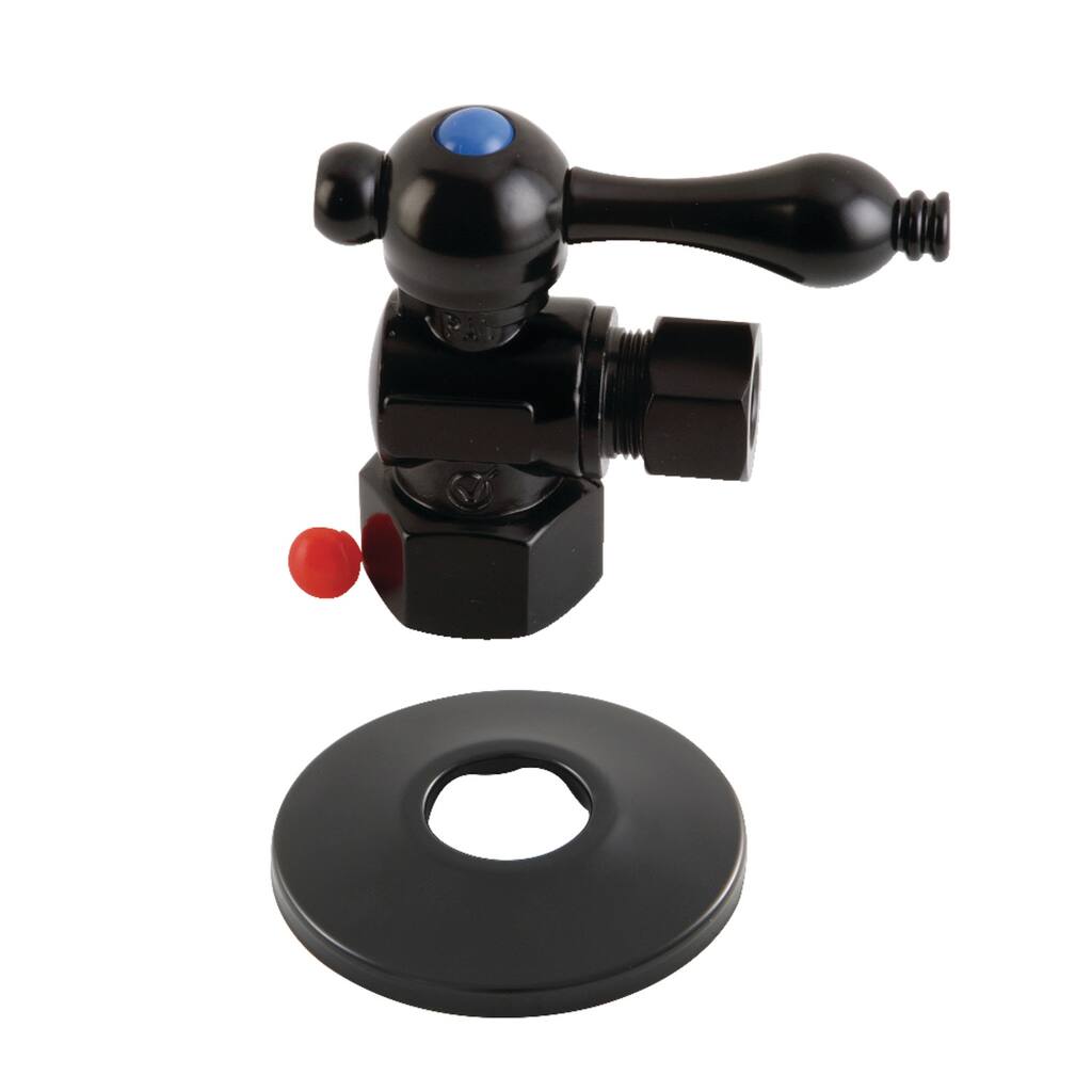 Kingston Brass Vintage 1/2" FIP x 3/8" OD Comp Quarter-Turn Angle Stop Valve with Flange