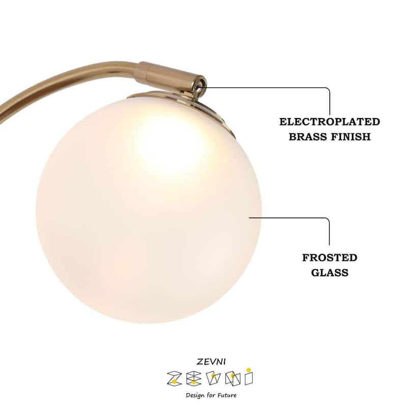 Icey 1-Light Modern Frosted Glass LED Black Gold Wall Sconce Globe Bathroom Vanity Light - 4.7" L x 12" W x 15" H