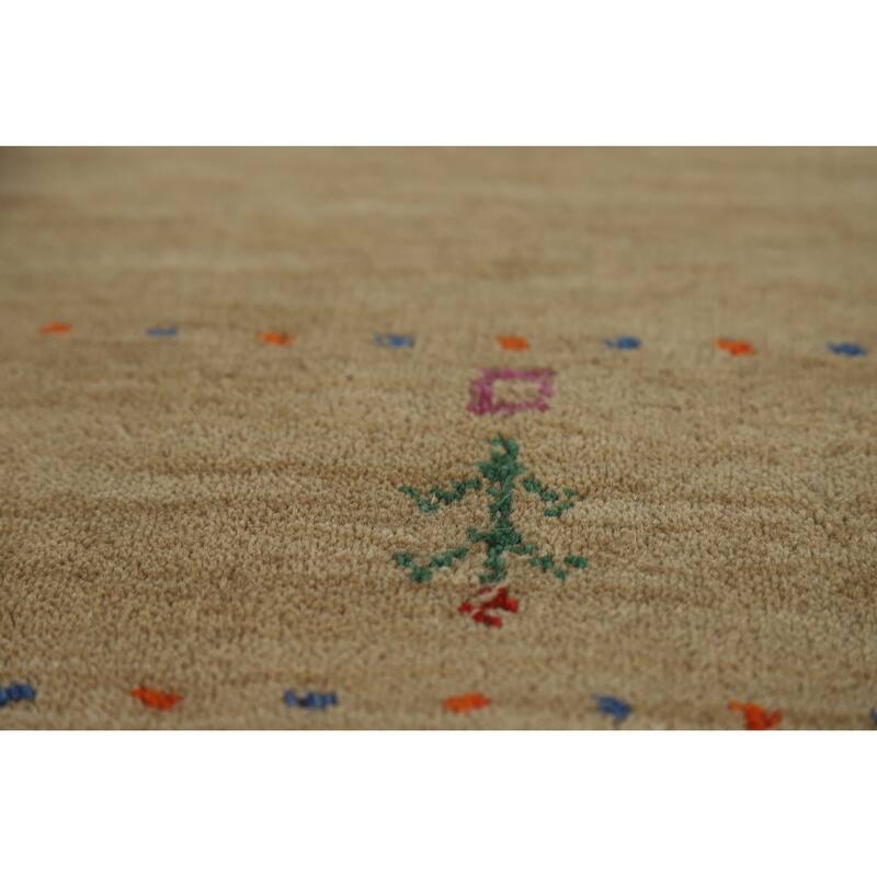 Hand Knotted Oriental 100% Wool Carpet Tribal Animal Pictorial Brown Gabbeh Area Rug - 7' 9'' X 4' 10''