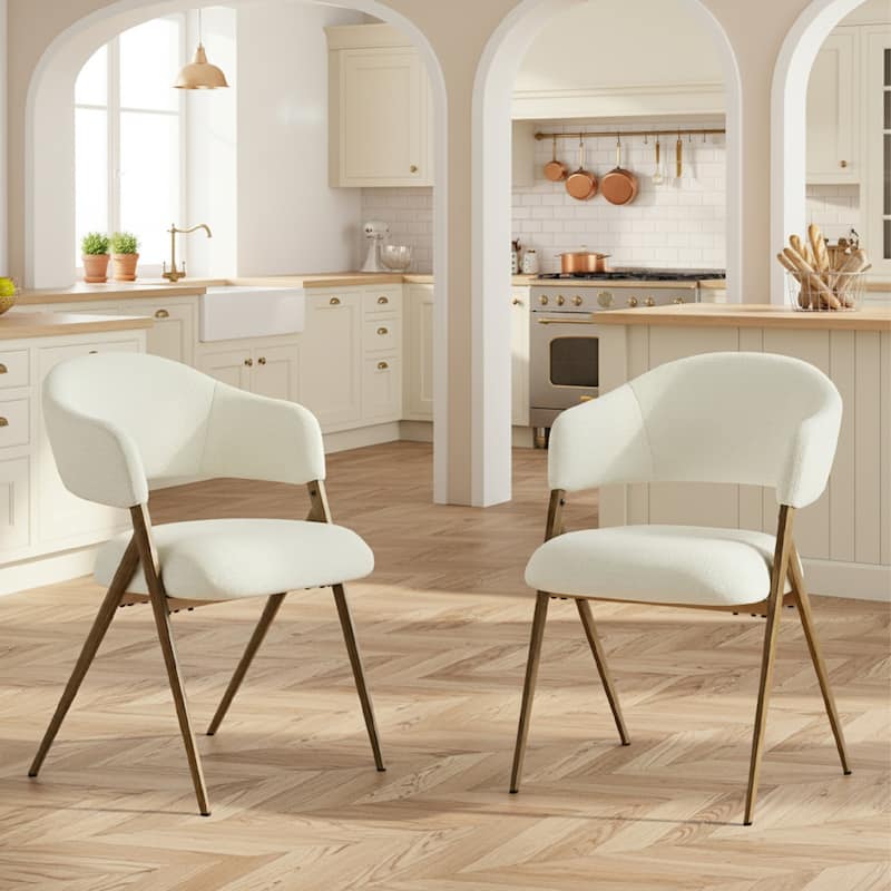 Modern Reclining Dining Chairs, 135° Back & 18.9" Wide Seat with Thick Cushion - Set of 2 - Beige
