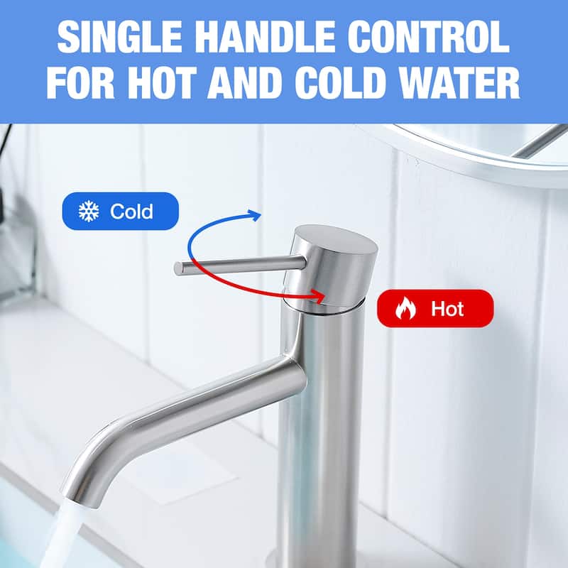 Single-Handle Deck-Mounted Bathroom Sink Faucet