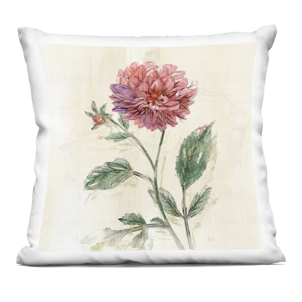 Stupell Pink Traditional Dahlia Bulb Decorative Printed Throw Pillow Design by Nan