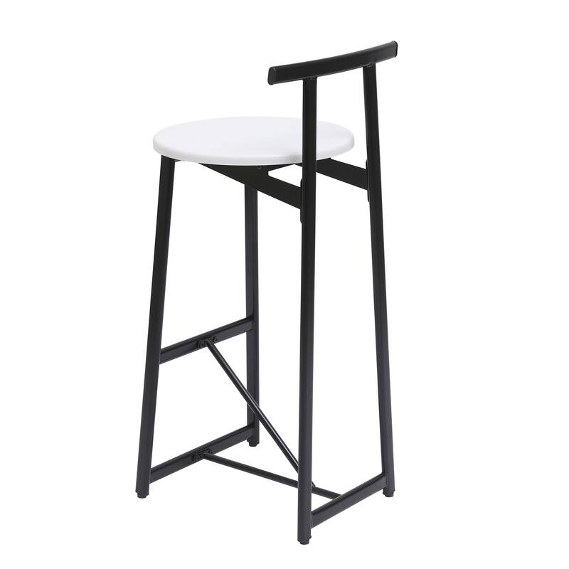 Bar Stools Kitchen Island Bar Chairs Set Of 3 Metal Counter Barstools With Backrest