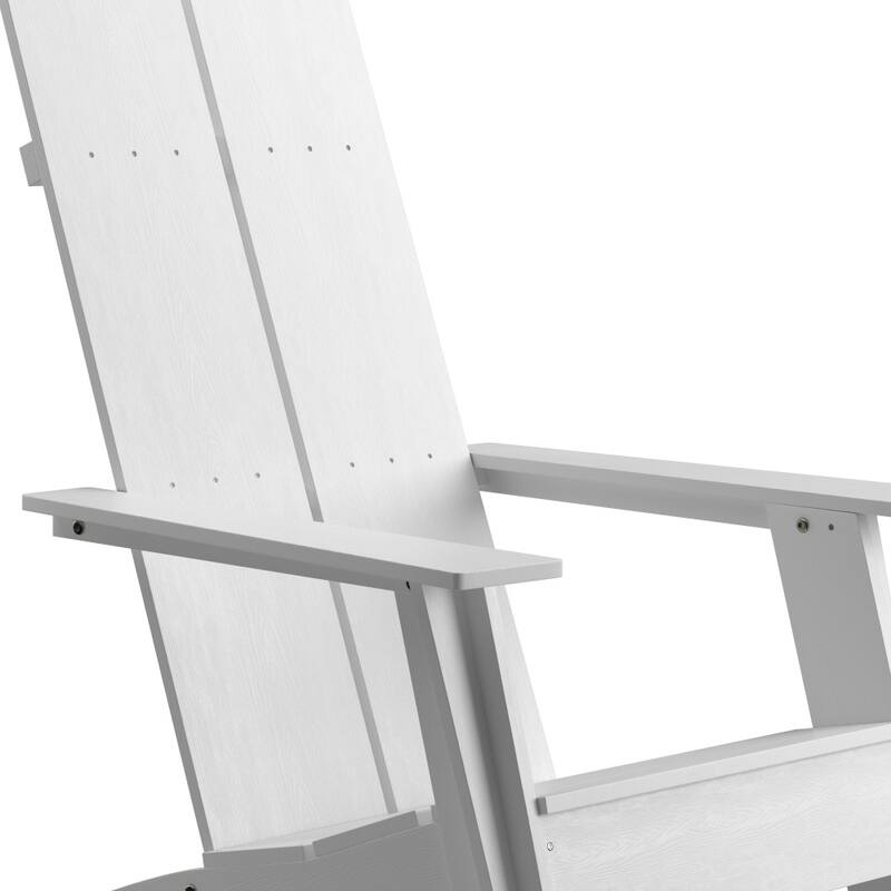 Modern Dual Slat Back Adirondack Style Chairs, Set of 4