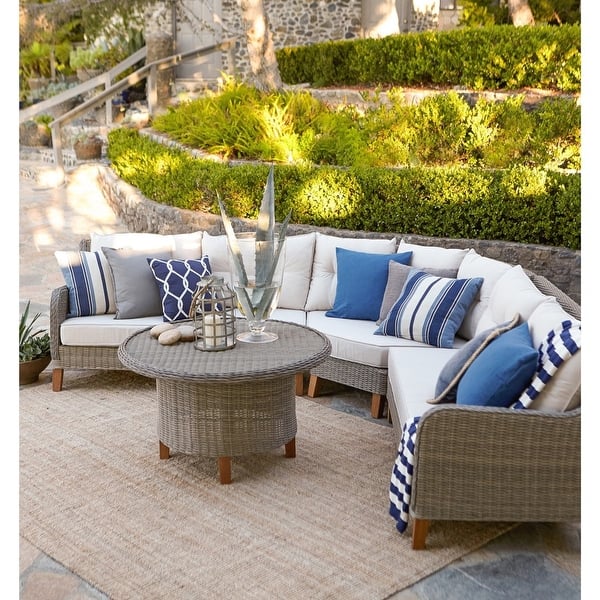 Rattan Sectional Sofa Piece Outdoor Cushion Set Pieces Farmhouse