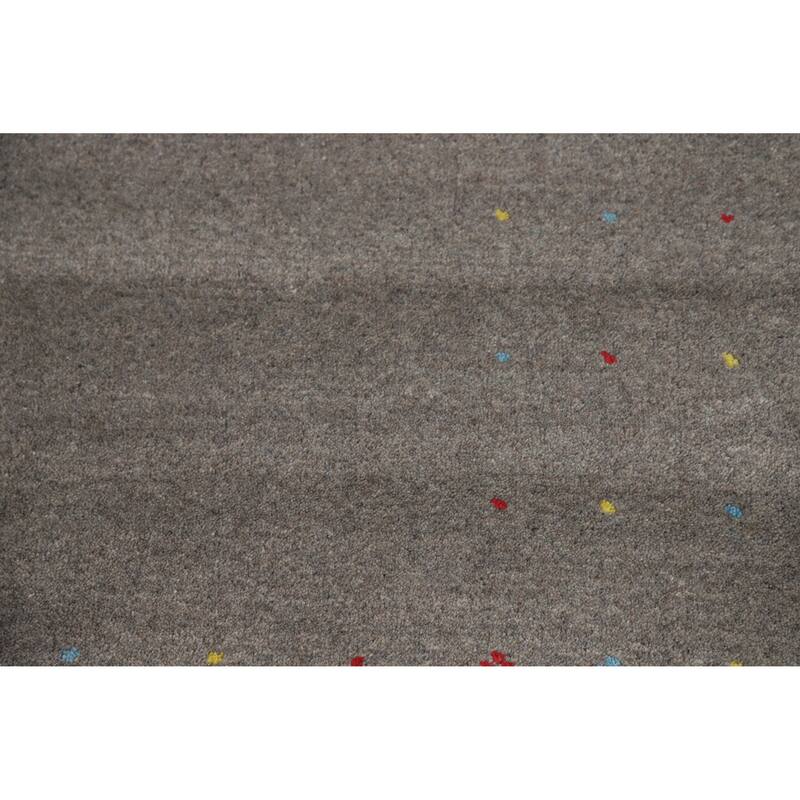 Hand Knotted Oriental 100% Wool Carpet Tribal Tribal Greys & Charcoal Gabbeh Area Rug - 10' 2'' X 8' 5''