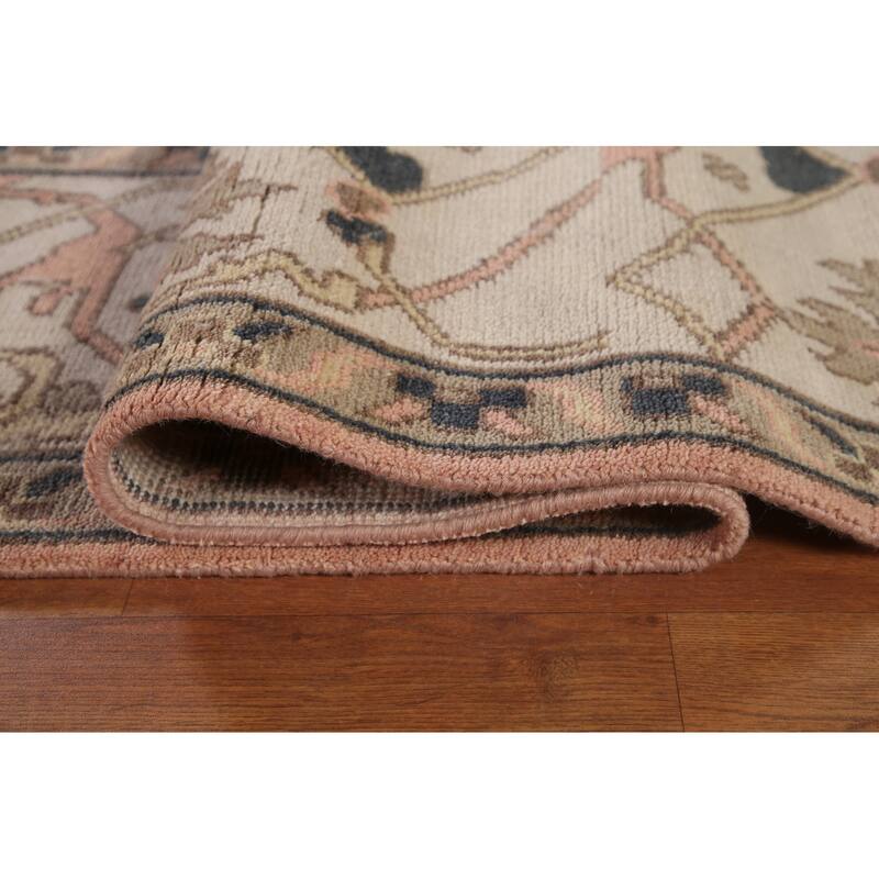 Pink Oushak Oriental Large Rug Hand-Knotted Wool Carpet - 10'0"x 13'10"