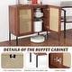preview thumbnail 13 of 17, Costway Set of 2 Rattan Buffet Sideboard Wine Cabinet Cupboard - See Details