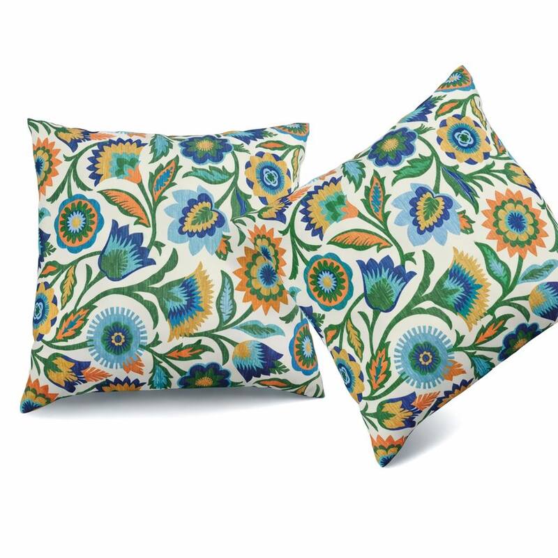 2 Pack Throw Pillows, Waterproof & Fade-Resistant Patio Cushions- Soft & Comfortable Decorative Pillow Covers (18x18")