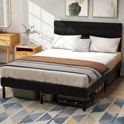 Full Size Upholstered Bed with 14" Underbed Storage