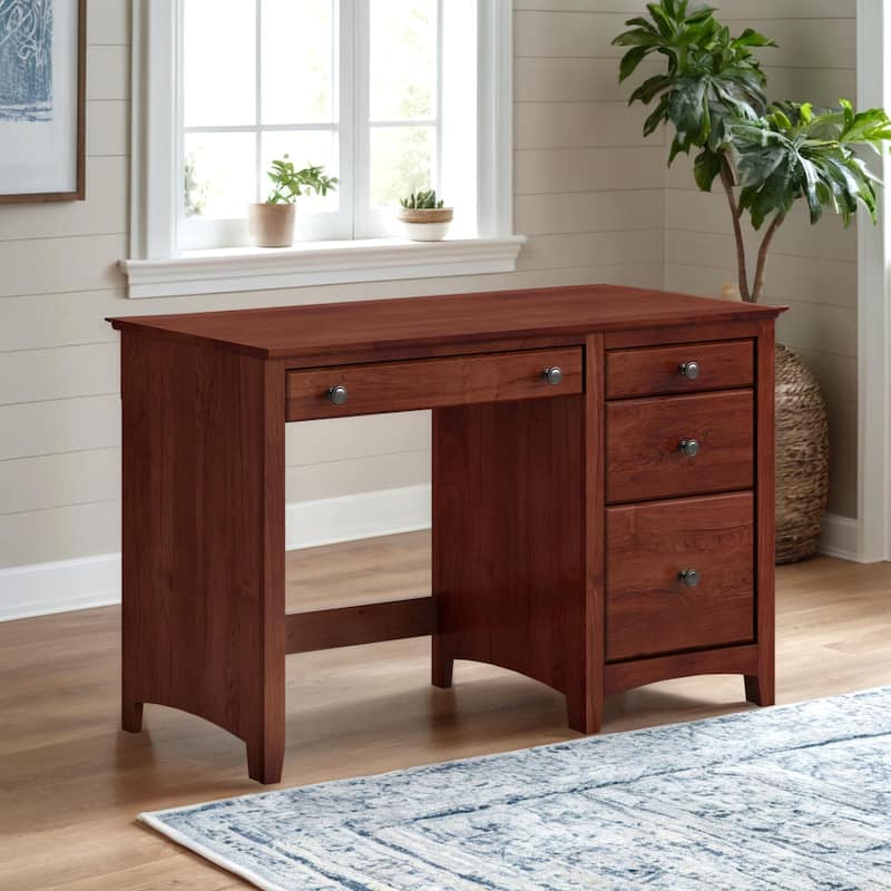 Arch+Haven Solid Wood 4 Drawer Desk - Washington Cherry