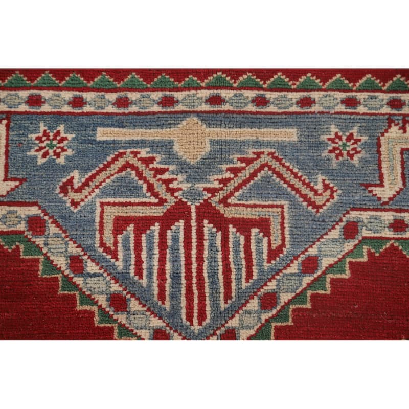 Red Kazak Oriental Area Rug Hand-Knotted Wool Carpet - 8'6"x 11'6"