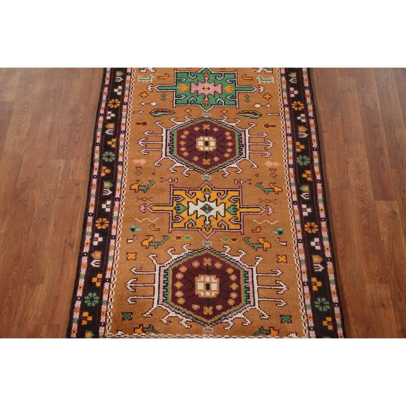 Geometric Kazak Accent Rug Handmade Traditional Wool Carpet - 3'0"x 5'0"