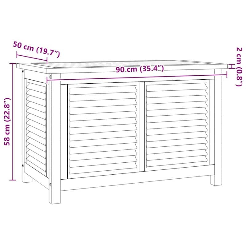 vidaXL Patio Storage Box Outdoor Cushion Storage with Bag Solid Wood Teak