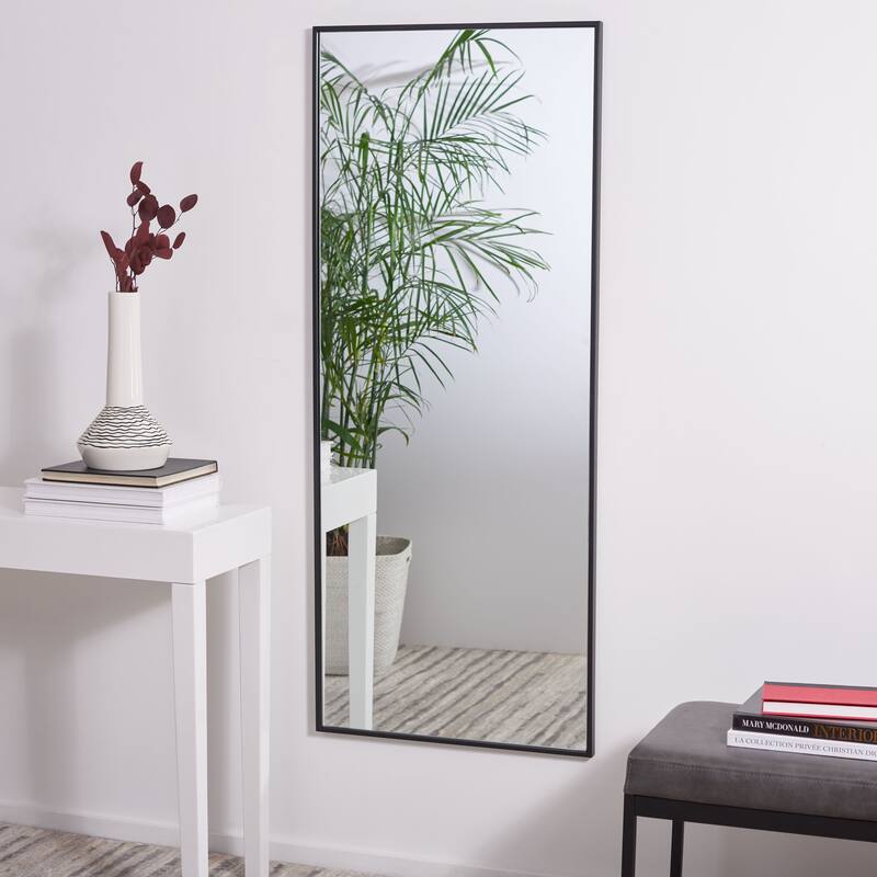 SAFAVIEH Asha Black Rectangular Mirror - 24" W x 1" L x 58" H - 24Wx1Dx58H