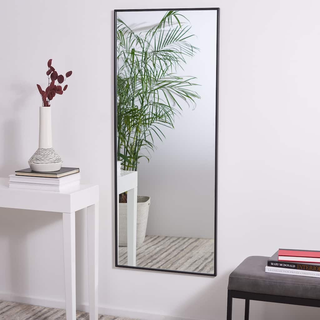 SAFAVIEH Asha Black Rectangular Mirror - 24" W x 1" L x 58" H - 24Wx1Dx58H