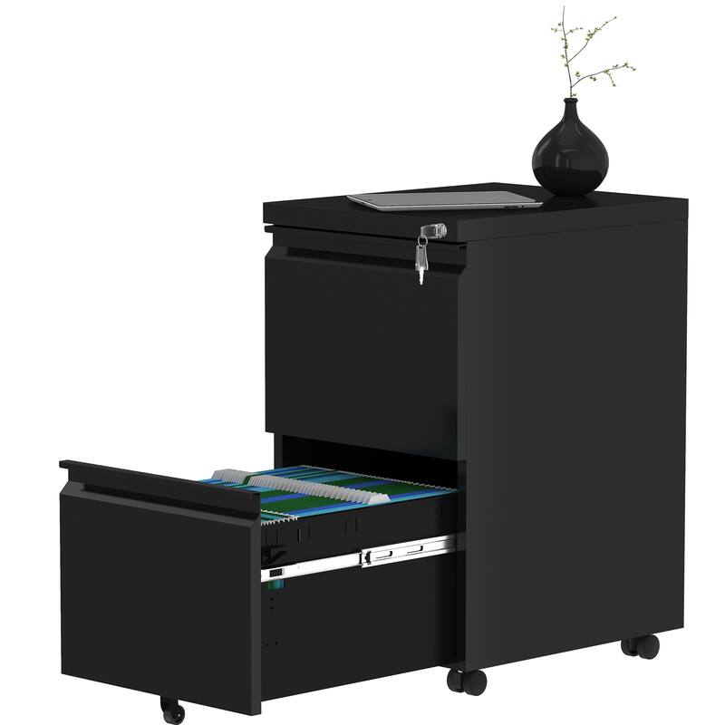Modern 2/3-Drawer Locking Rolling Wheeled Steel File Cabinet