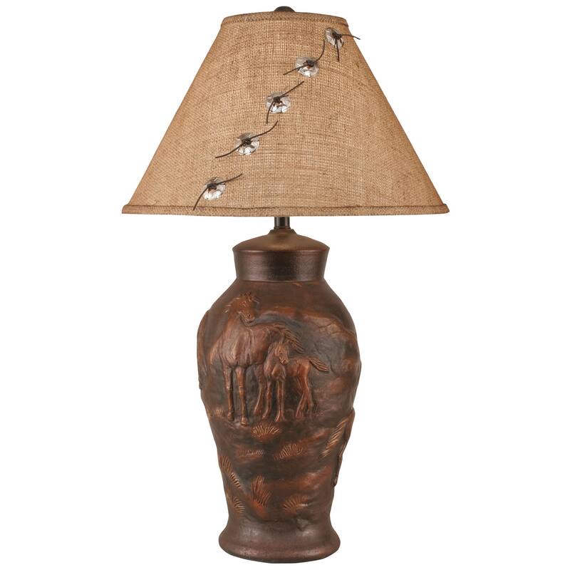 Rustic Bronze Table Lamp - Horse - Bronze