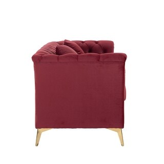 Modern Chesterfield Curved Velvet Couch, 3 Seat Button Tufted Loveseat ...