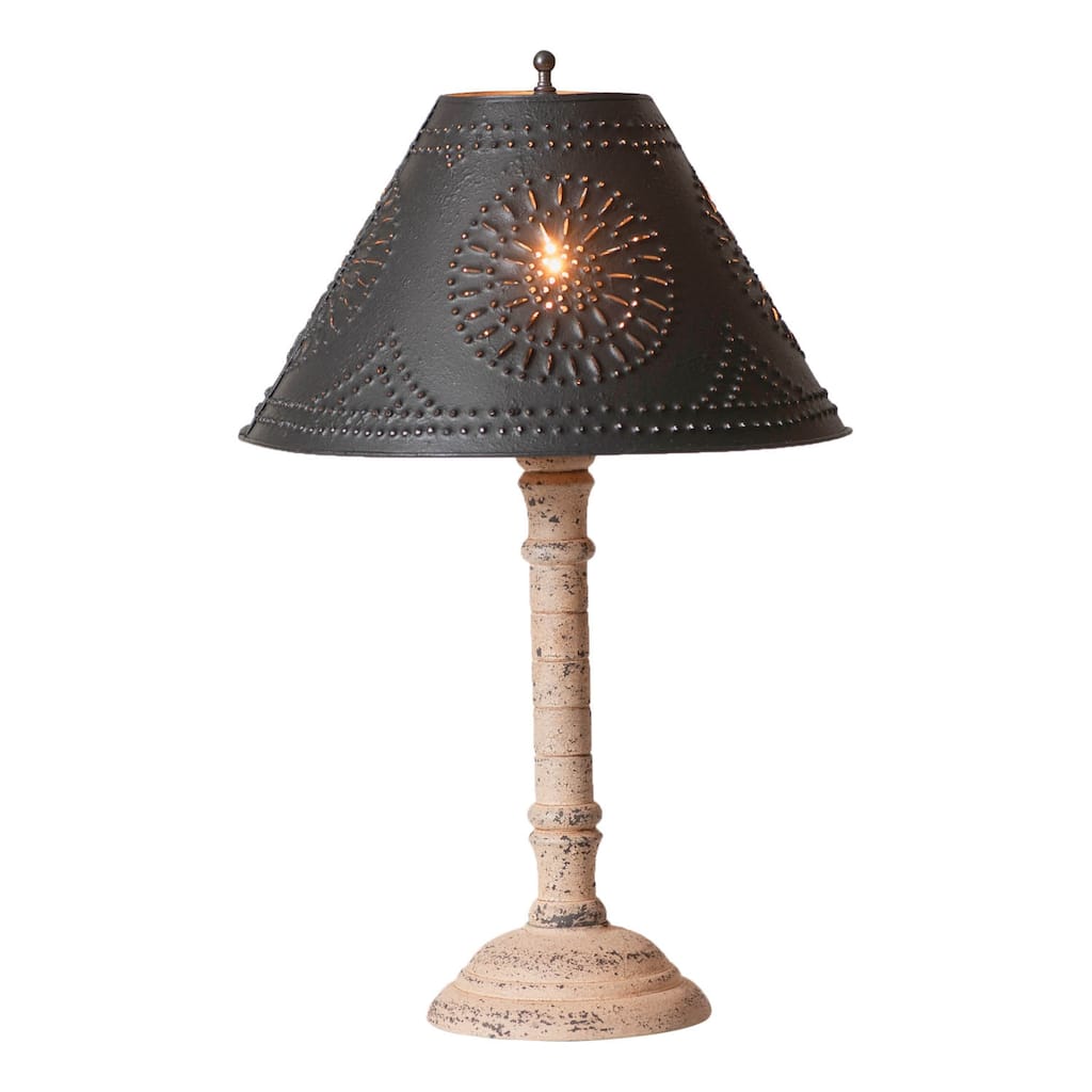 Irvins Country Tinware Gatlin Wood Table Lamp In Hartford Buttermilk - 20 X 12 X 12.5 inches