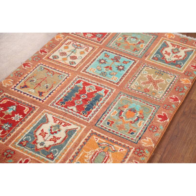 Garden Design Kazak Foyer Rug Hand-Knotted Wool Carpet - 2'0" x 3'1"