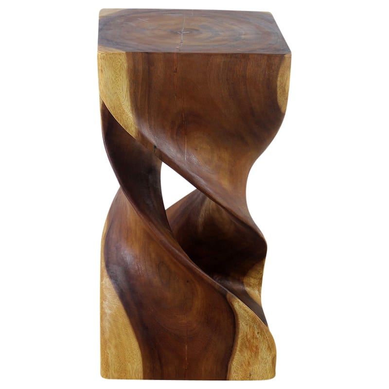 Haussmann® Wood Double Twist Stool Table 12 in SQ x 23 in H Oak Oil - 12 x 12 x 23