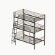 preview thumbnail 40 of 38, Industrial Style Twin Size Metal Triple Bunk Bed, Three Twin Size Beds