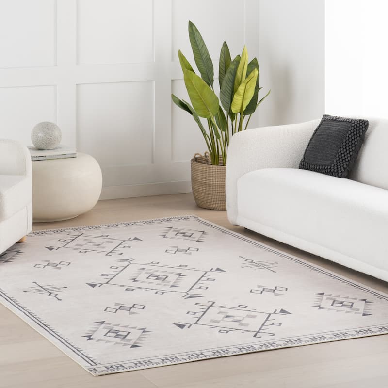 Nuloom Shenai SplashGuard Machine Washable Area Rug - 2' x 3' - Beige