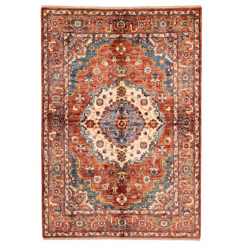ECARPETGALLERY Hand-knotted Aryana Dark Copper Wool Rug - 5'7 x 7'11