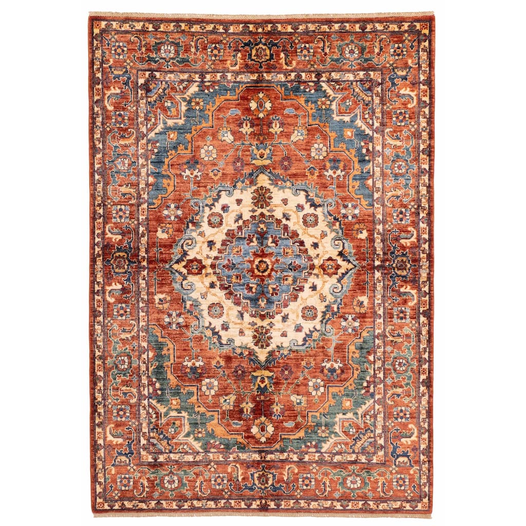 ECARPETGALLERY Hand-knotted Aryana Dark Copper Wool Rug - 5'7 x 7'11