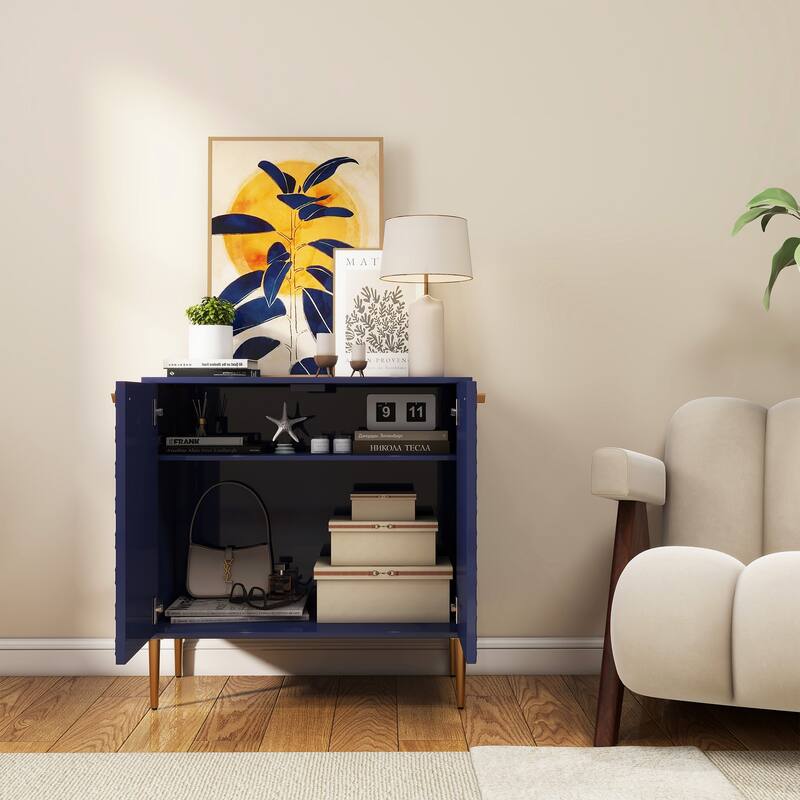 Hexagonal Pattern 2-door Storage Cabinet Buffet Cabinet Sideboard