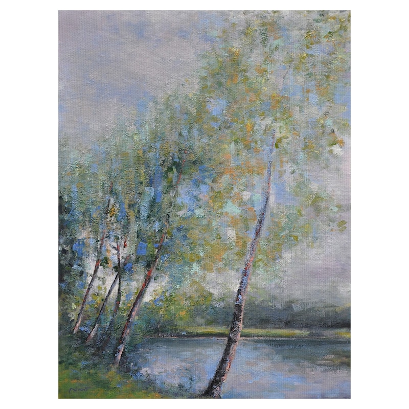 Poetry on Riverbank by Clement Nivert Canvas Art Print