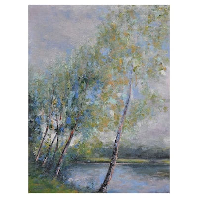 Poetry on Riverbank by Clement Nivert Canvas Art Print