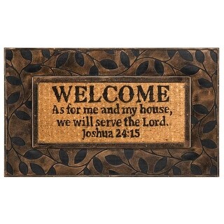 Shop Black Friday Deals On Brown And Black Bible Verse Joshua 24 15 Printed Doormat 29 5 X 17 5 On Sale Overstock 29446474