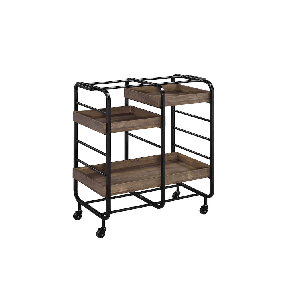 ACME Vorrik Serving Cart in Black & Walnut