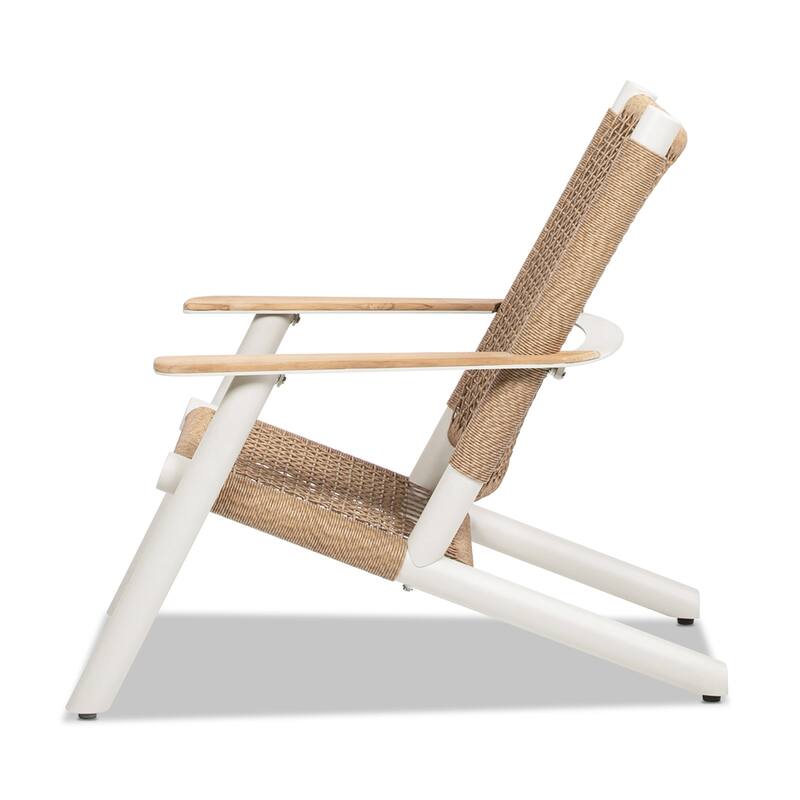 Atlas Adirondack Outdoor Lounge Chair Natural Beige All Weather Wicker