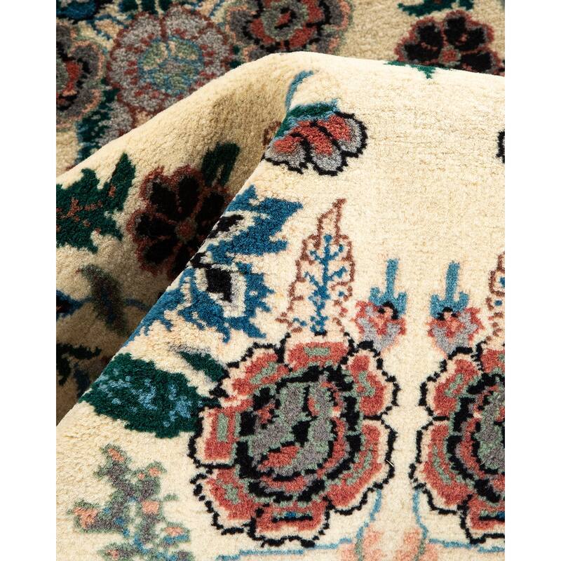 Overton Hand Knotted Wool Traditional Oriental Ivory Runner