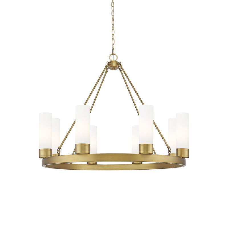 Innovations Lighting 617-8CR-28-36-8 Boreas Chandelier Boreas 8 Light - Brushed Brass / White