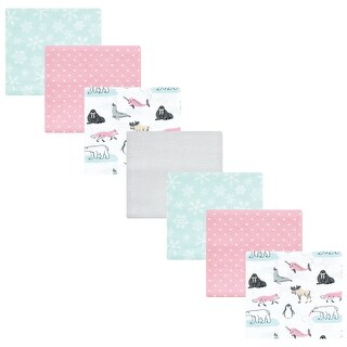 Hudson Baby Infant Girl Cotton Flannel Receiving Blankets Bundle, Girl Arctic Animals, One Size - Girl Arctic Animals - One Size