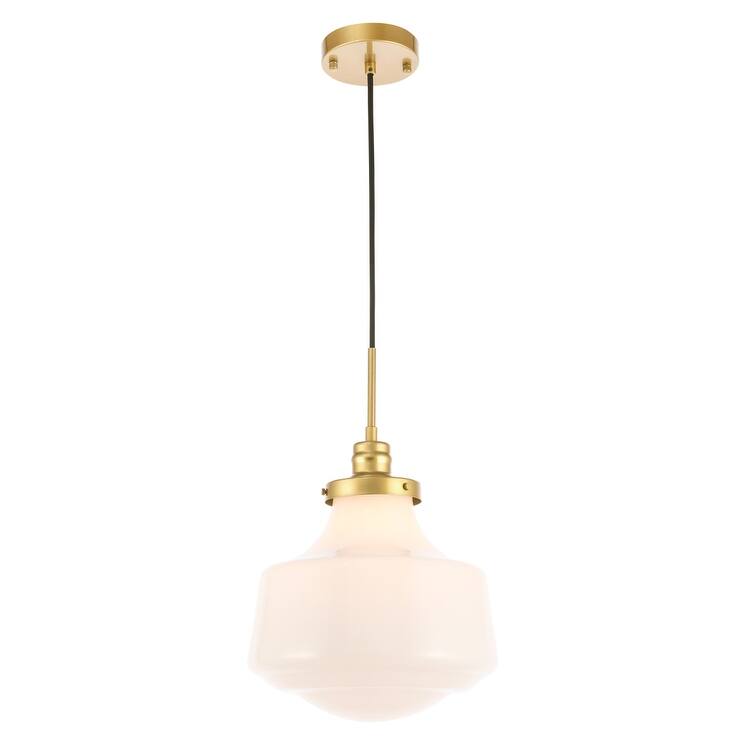 Klyli 11-inch 1-light Frosted Glass Hanging Pendant