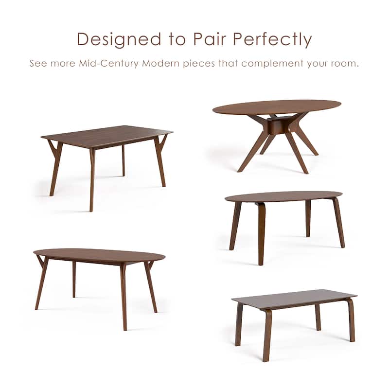 Furniture of America Beck Mid-century 7-Piece Wood Dining Table Set