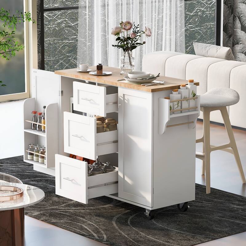 Rolling Kitchen Island with Storage