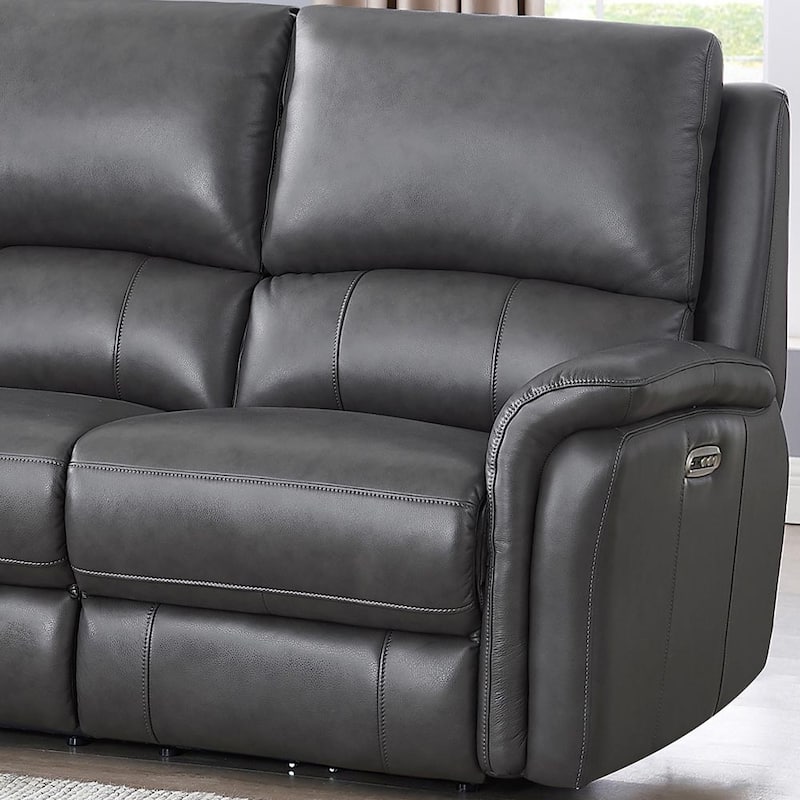 Hydeline Erindale Zero Gravity Power Recline and Headrest Top Grain Leather Sofa