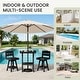 preview thumbnail 50 of 48, 3-Piece HDPE Counter Height Bar Set with 2 24.8'' Height Swivel Bar Stools and 29.92'' W Square Bar Table,Pub table sets of 3